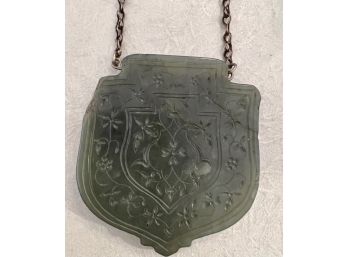Exquisite Jade Inscribed Necklace Doublesided